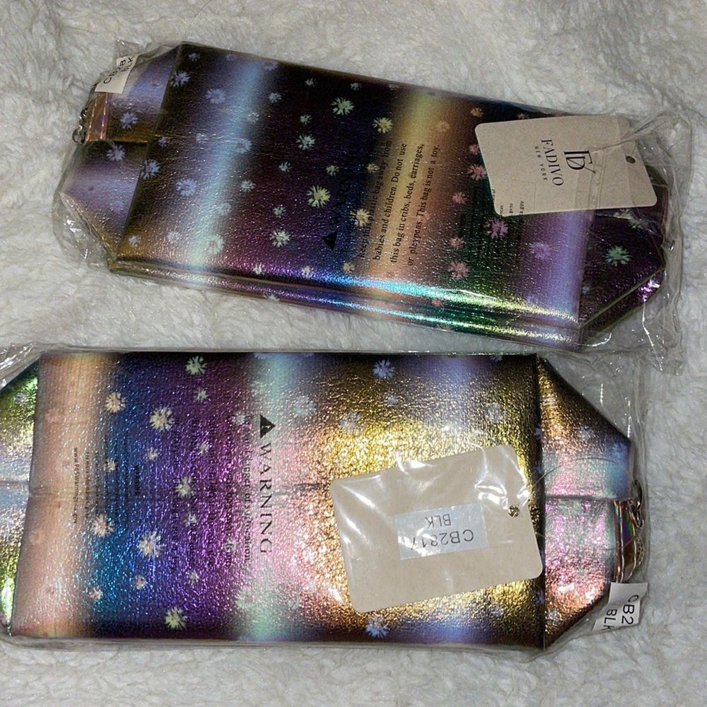 10”W x 4.5” L x 3.5” Deep Fadivo New York Cosmetic Bags w/Strap nwt - Picture 7 of 7